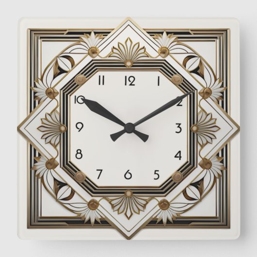 Horloge Carrée Art déco (Recto)
