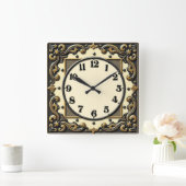 Horloge Carrée Art Déco (Maison)
