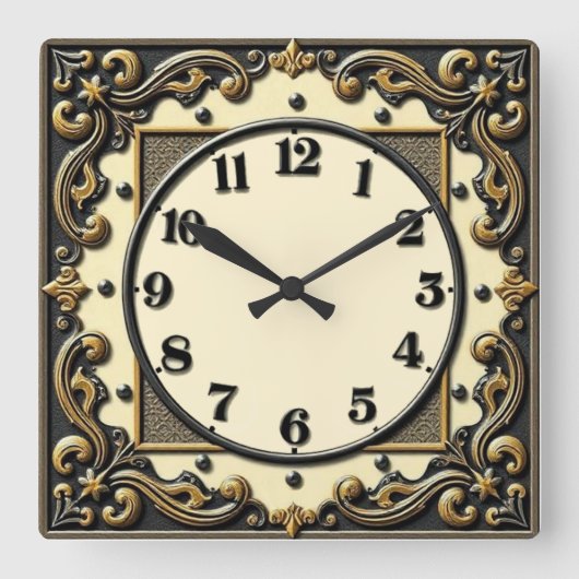 Horloge Carrée Art Déco (Recto)