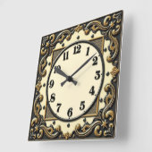 Horloge Carrée Art Déco (Angle)