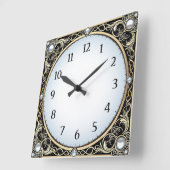 Horloge Carrée Art Déco (Angle)