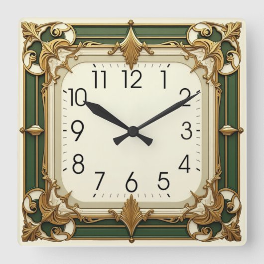 Horloge Carrée Art Déco (Recto)