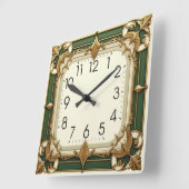 Horloge Carrée Art Déco (Angle)