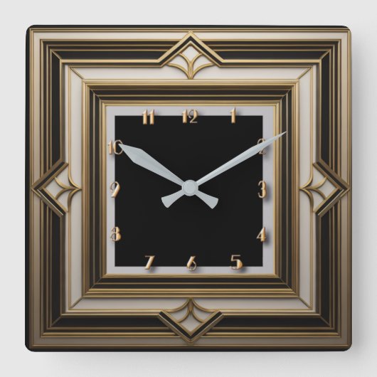 Horloge Carrée Art Déco (Recto)