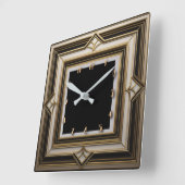 Horloge Carrée Art Déco (Angle)