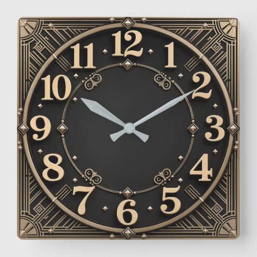 Horloge Carrée Art Deco (Recto)