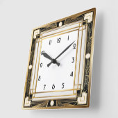 Horloge Carrée Art déco (Angle)