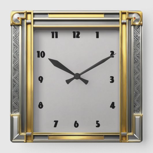 Horloge Carrée Art déco (Recto)