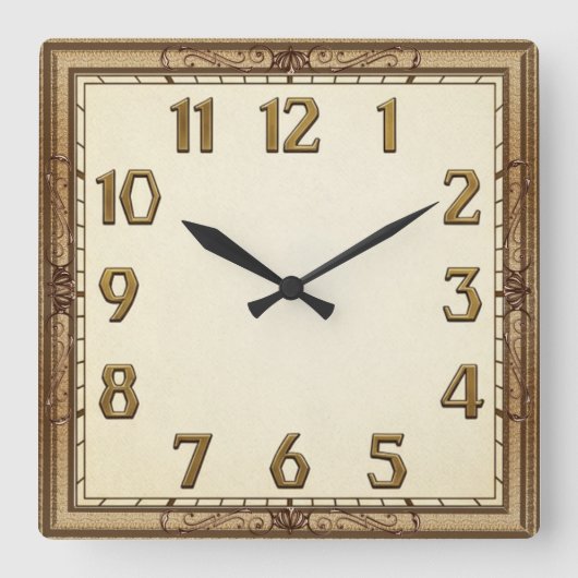 Horloge Carrée Art Déco (Recto)