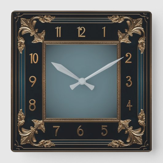 Horloge Carrée Art Déco (Recto)
