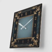 Horloge Carrée Art Déco (Angle)