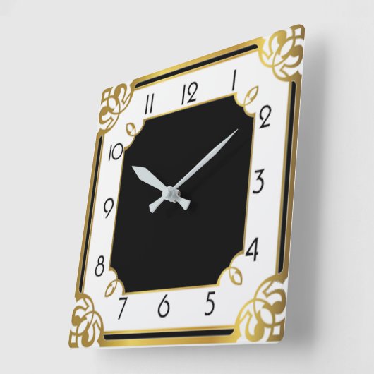 Horloge Carrée Art déco (Angle)