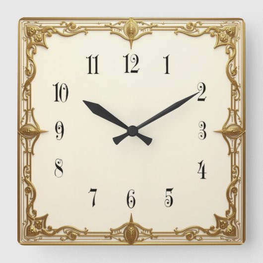 Horloge Carrée Art Déco (Recto)