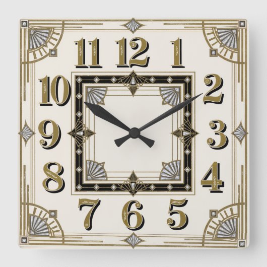 Horloge Carrée Art Déco (Recto)