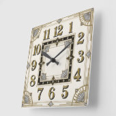 Horloge Carrée Art Déco (Angle)