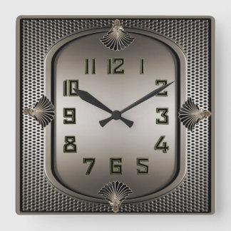 Horloge Carrée Art Déco Argent