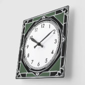 Horloge Carrée Art Déco Argent (Angle)