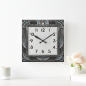 Horloge Carrée Art Déco Argent (Maison)