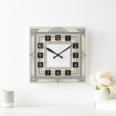 Horloge Carrée Art Déco Blanc (Maison)