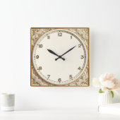 Horloge Carrée Art déco blanc (Maison)