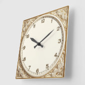 Horloge Carrée Art déco blanc (Angle)