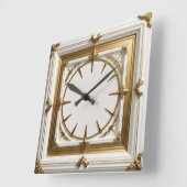 Horloge Carrée Art Déco Blanc (Angle)