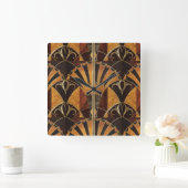 HORLOGE CARRÉE ART DECO BOIS INLAID (Maison)