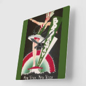 Horloge Carrée Art Deco Broadway (Angle)