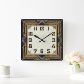 Horloge Carrée Art Déco Bronze (Maison)