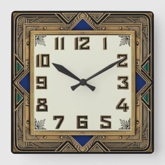 Horloge Carrée Art Déco Bronze