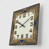 Horloge Carrée Art Déco Bronze (Angle)