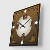 Horloge Carrée Art déco de Choco (Angle)