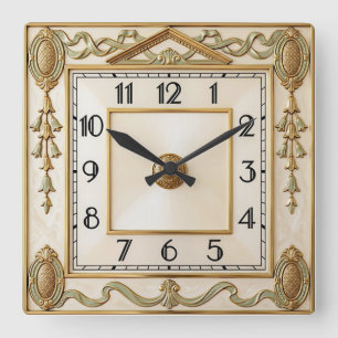 Horloge Carrée Art Déco Deluxe