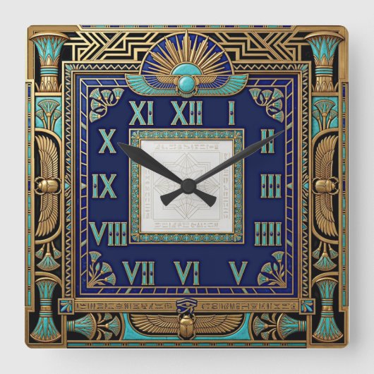 Horloge Carrée Art Déco Égypte (Recto)