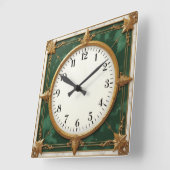 Horloge Carrée Art Déco élégant (Angle)