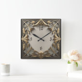 Horloge Carrée Art déco élégant (Maison)