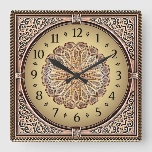 Horloge Carrée Art Deco Elegant (Recto)