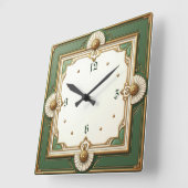 Horloge Carrée Art Déco élégant (Angle)