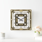 Horloge Carrée Art Déco élégant (Maison)