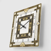 Horloge Carrée Art Déco élégant (Angle)