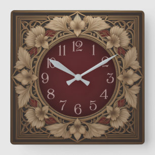 Horloge Carrée Art déco élégant