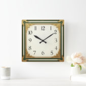 Horloge Carrée Art Deco Elegant (Maison)