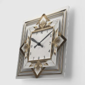 Horloge Carrée Art déco élégant (Angle)