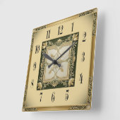 Horloge Carrée Art Deco Elegant (Angle)