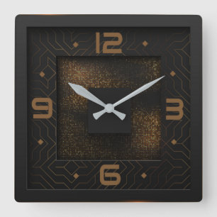 Horloge Carrée Art déco élégant