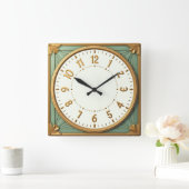 Horloge Carrée Art Deco Elegant (Maison)