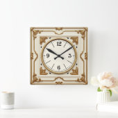 Horloge Carrée Art déco élégant blanc (Maison)