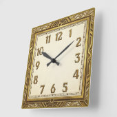 Horloge Carrée Art Deco Elegant Gold (Angle)