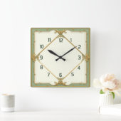 Horloge Carrée Art Deco Elegant Mint (Maison)