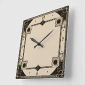 Horloge Carrée Art Déco élégant noir (Angle)